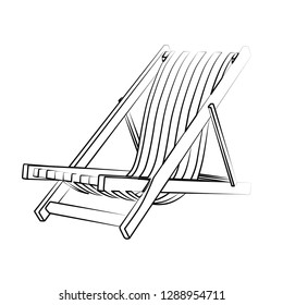 Deckchair Contour Vector Illustration Isolated Stock Vector (royalty 