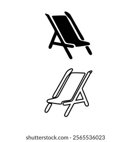 deckchair doodle icon, vector illustration