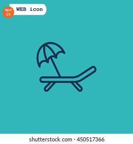  Deckchair icon flat.