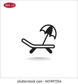 Deckchair icon vector.