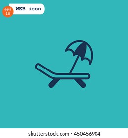 Deckchair icon vector.