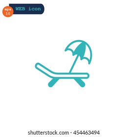 Deckchair icon vector.
