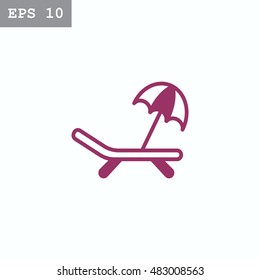 Deckchair icon vector.