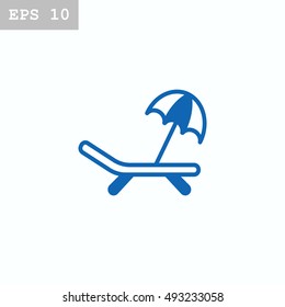 Deckchair icon vector.