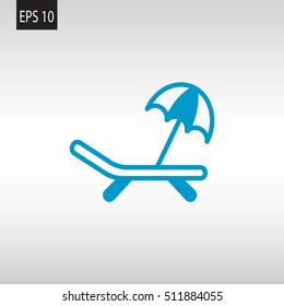 Deckchair icon vector.