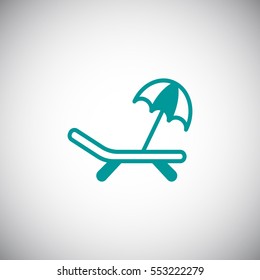 Deckchair icon vector.