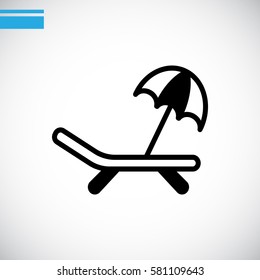 Deckchair icon vector.