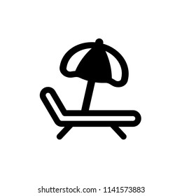 Icono de silla, ilustración vectorial. Diseño plano. ilustración de icono de tumbona vectorial aislada en fondo blanco, icono de tumbona Eps10. iconos de tumbona diseño gráfico símbolos vectoriales.