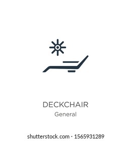Deckchair icon vector. Trendy flat deckchair icon from general collection isolated on white background. Vector illustration can be used for web and mobile graphic design, logo, eps10