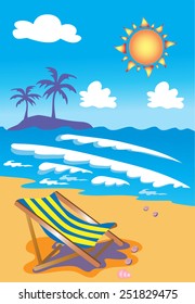 deckchair on sandy beach