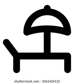 
A deckchair with an umbrella bold line vector icon
