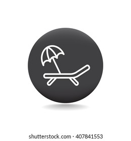a deckchair with an umbrella vector icon