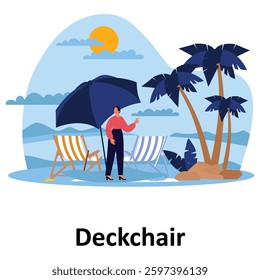 Deckchair Vector illustration Vector Illustration Which can easily modify or edit

