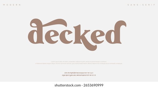 Decked elegant Font Uppercase Lowercase and Number. Classic Lettering Minimal Fashion Designs. Typography modern serif fonts regular decorative vintage concept. vector illustration