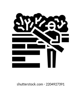 decking installation repair glyph icon vector. decking installation repair sign. isolated symbol illustration