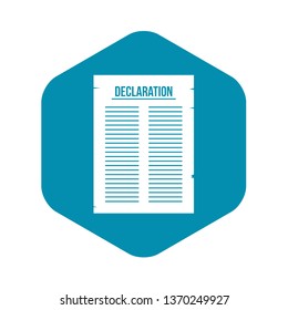 Icono de declaración de independencia. Icono de vector de declaración de independencia para web