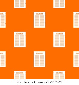Declaration of independence pattern repeat seamless in orange color for any design. Vector geometric illustration