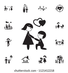 declaration of love icon. Detailed set of Family icons. Premium quality graphic design sign. One of the collection icons for websites, web design, mobile app on white background