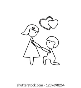 declaration of love icon. Element of Family for mobile concept and web apps icon. Thin line icon for website design and development, app development