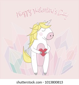 declaration of love with a unicorn and crystals