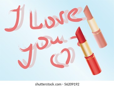 Declaration of love written by lipstick on a mirror