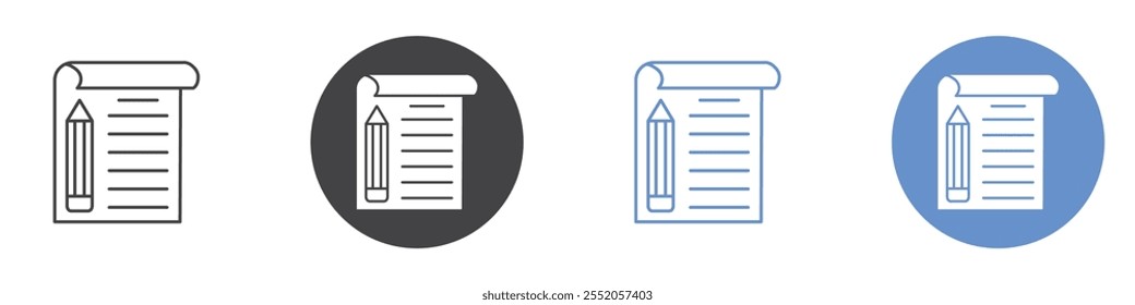 Ícone de declarações conjunto de símbolos de linha plana.