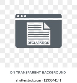 Declarations icon. Trendy flat vector Declarations icon on transparent background from Technology collection. 