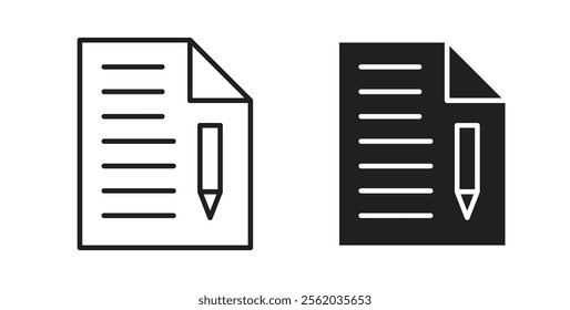 Declarations icons in flat and line style set.