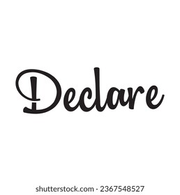 declare text on white background.