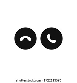 Decline and Accept phone call buttons icon vector. Phone call sign