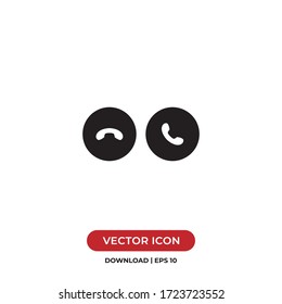 Decline and Accept phone call buttons icon vector. Phone call sign
