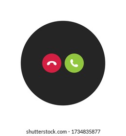 Decline and Accept phone call buttons icon vector. Phone call sign