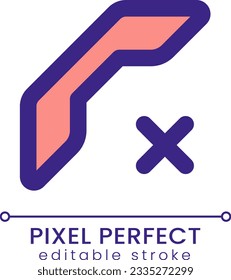 Decline call pixel perfect RGB color ui icon. Cancel dialing. Messenger. Simple filled line element. GUI, UX design for mobile app. Vector isolated pictogram. Editable stroke. Poppins font used