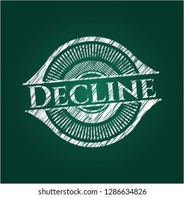 Decline chalk emblem written on a blackboard