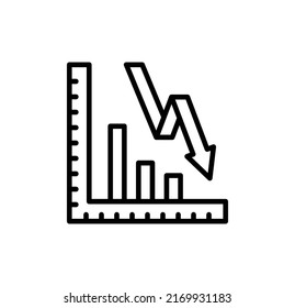 decline chart icon in vector. Logotype