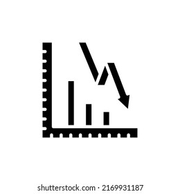 decline chart icon in vector. Logotype