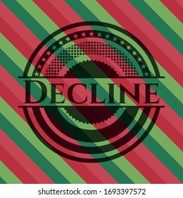 Decline christmas colors emblem. Vector Illustration. Detailed.