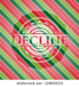 Decline christmas style emblem.