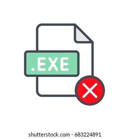 Decline Colored File Type vector Format exe