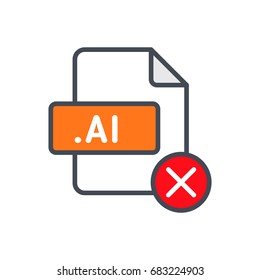 Decline Colored File Type vector Format ai