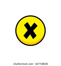 decline cross video game asset menu icon button layer vector art illustration