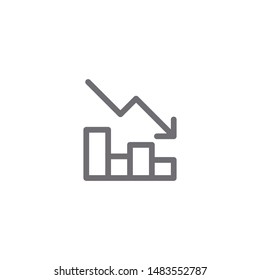 Decline graph icon isolated on white background. Trend down symbol modern, simple, vector, icon for website design, mobile app, ui. Vector Illustration