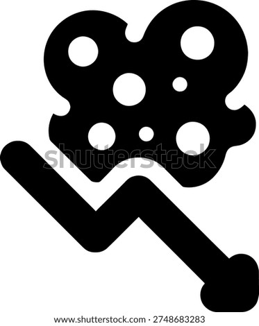Decline graph vector trending shows decline of chart downward with a graph icon