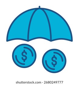 Ícone De Declínio Em Design Plano Monocromático Azul, Ilustração De Vetor