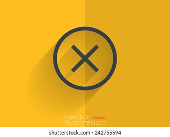 Decline icon on yellow background