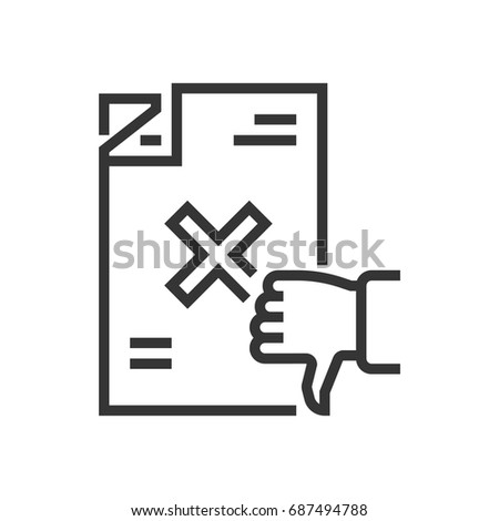 Decline icon, part of the square icons, business elements icon set. The illustration is a vector, editable stroke, thirty-two by thirty-two matrix grid, pixel perfect file.