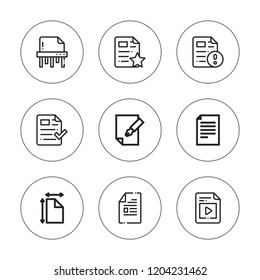 Decline icon set. collection of 9 outline decline icons with file icons. editable icons.