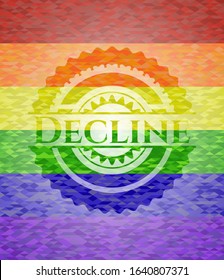 Decline lgbt colors emblem. Vector Illustration. Mosaic.
