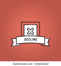 DECLINE LINE ICON SET