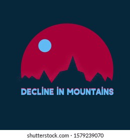 decline in mountains round logo
